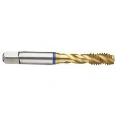 7/16-14 2B 3-Flute PM Cobalt Blue Ring Semi-Bottoming 40 degree Spiral Flute Tap-TiN - Industrial Tool & Supply