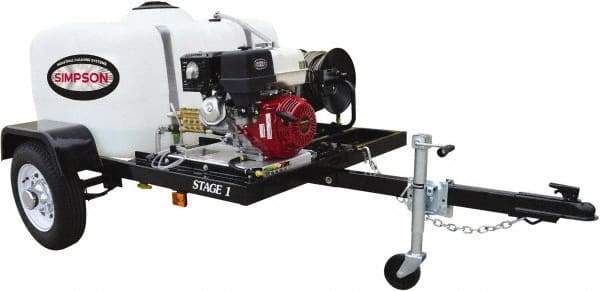 Simpson - Gas, 8.5 hp, 3,800 psi, 3.5 GPM, Cold Water Pressure Washer - CAT Triplex, 100' x 3/8" Hose - Industrial Tool & Supply