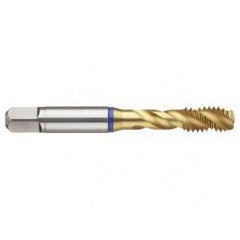 12-28 2B 3-Flute PM Cobalt Blue Ring Semi-Bottoming 40 degree Spiral Flute Tap-TiN - Industrial Tool & Supply