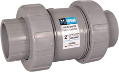 Hayward - 3" Pipe, PVC True Union Design Ball Valve - Inline - One Way Flow, Threaded Ends, 150 WOG - Industrial Tool & Supply
