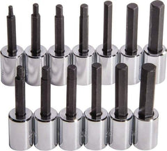 Proto - 13 Piece 3/8" Drive Standard Socket Set - 6 & 12 Points, 3/8 to 3/8", 4 to 10mm, Inch/Metric Measurement Standard - Industrial Tool & Supply