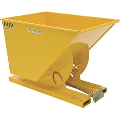 Vestil - 590 Lb Load Capacity, 1 Cu Yd, Steel Self-Dumping Hopper - 41-9/16" Wide x 61-1/8" Long x 42-3/4" High, Yellow - Industrial Tool & Supply