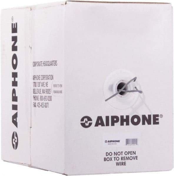 Aiphone - 20 AWG, 2 Wire, 500' OAL Unshielded Automation & Communication Cable - Polyethylene Insulation, 0.032" OD - Industrial Tool & Supply