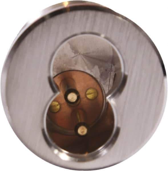 Arrow Lock - 6, 7 Piece Less Cylinder - SFIC Small Format IC Cylinder - Satin Chrome Coated, Brass - Industrial Tool & Supply