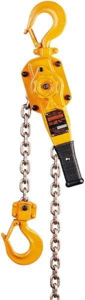 Harrington Hoist - 5,500 Lb Lifting Capacity, 20' Lift Height, Lever Hoist - Made from Chain, 81 Lb Avg Pull to Lift Rated Load, 1 Chain - Industrial Tool & Supply