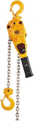 Harrington Hoist - 2,000 Lb Lifting Capacity, 20' Lift Height, Lever Hoist - Made from Chain, 72 Lb Avg Pull to Lift Rated Load, 1 Chain - Industrial Tool & Supply
