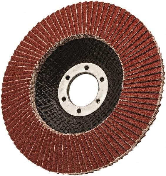 3M - 80 Grit, 7" Disc Diam, 7/8" Center Hole, Type 29 Ceramic Flap Disc - 8,600 Max RPM, Cloth Backing, Arbor Attaching System, Coated - Industrial Tool & Supply