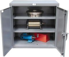 Strong Hold - 2 Shelf Locking Storage Cabinet - Steel, 36" Wide x 18" Deep x 30" High, Dark Gray - Industrial Tool & Supply