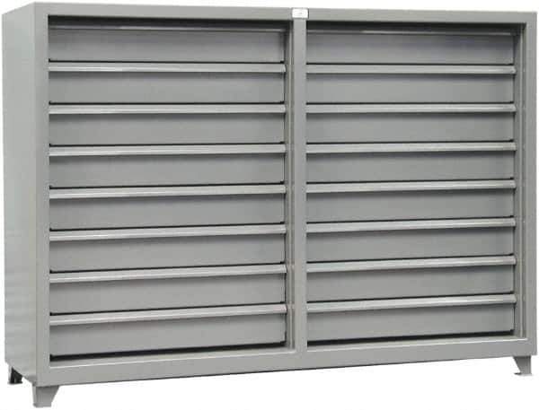 Strong Hold - 16 Drawer, Modular Storage Cabinet - Steel, 82" Wide x 26" Deep x 59" High, Dark Gray - Industrial Tool & Supply