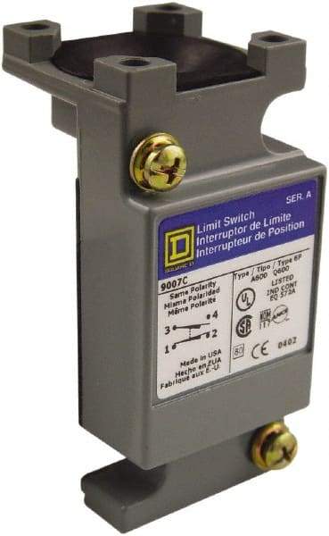 Square D - DPDT, 2NC/2NO, 600 Volt Roller Lever Actuator, General Purpose Limit Switch - Industrial Tool & Supply
