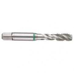 1/2-13 2B 3-Flute Cobalt Green Ring Semi-Bottoming 40 degree Spiral Flute Tap-Bright - Industrial Tool & Supply