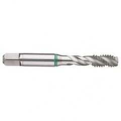 1-1/2-12 2B 6-Flute Cobalt Green Ring Semi-Bottoming 40 degree Spiral Flute Tap-Bright - Industrial Tool & Supply