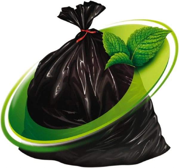 Mint-X - 1.3 mil Thick, Rodent Repellent Trash Bags - Linear Low-Density Polyethylene (LLDPE), Flat Pack Dispenser, 43" Wide x 47" High, Black - Industrial Tool & Supply