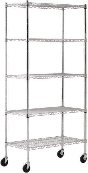 Sandusky Lee - 5 Shelf Wire Shelving Unit - 36" Wide x 18" Deep x 72" High, - Industrial Tool & Supply