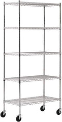 Sandusky Lee - 5 Shelf Wire Shelving Unit - 36" Wide x 18" Deep x 72" High, - Industrial Tool & Supply