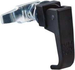 Made in USA - 2-1/4" Long x 3/4" Wide x 2.78" High, Lift & Turn Compression Latch - Zinc Plated Steel, with Black Powder Coat Finish - Industrial Tool & Supply