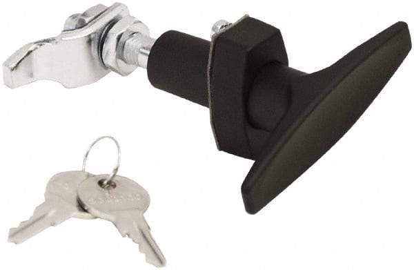 Made in USA - 3.33" Long x 0.88" Wide x 3-1/4" High, Compression Latch - Zinc Plated Steel, with Black Powder Coat Finish - Industrial Tool & Supply