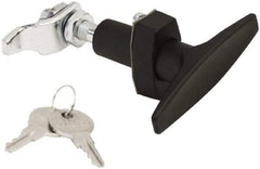 Made in USA - 3.33" Long x 0.88" Wide x 3-1/4" High, Compression Latch - Zinc Plated Steel, with Black Powder Coat Finish - Industrial Tool & Supply