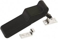 Made in USA - 3.83" Long x 1-1/4" Wide x 0.77" High, Draw Latch - Rubber, with Black Finish - Industrial Tool & Supply