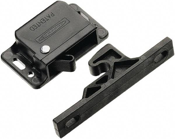 Made in USA - 2.83" Long x 0.67" Wide x 1.05" High, Grabber Catch Latch - Plastic, with Black Finish - Industrial Tool & Supply