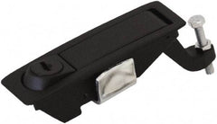 Made in USA - 4.29" Long x 1.61" Wide x 3.31" High, Lever Latch - Zinc Plated Steel, with Black Powder Coat Finish - Industrial Tool & Supply