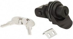 Made in USA - 2.07" Long x 1.13" Wide x .98" High, Push Knob Latch - Plastic, with Black Finish - Industrial Tool & Supply