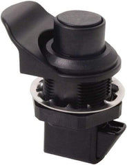 Made in USA - 2.07" Long x 1.13" Wide x .98" High, Push Knob Latch - Plastic, with Black Finish - Industrial Tool & Supply