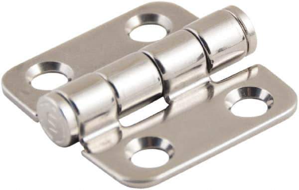 Made in USA - 1-1/2" Long x 1-1/2" Wide, Cabinet Hinge - 316 Stainless Steel, High Gloss Finish - Industrial Tool & Supply