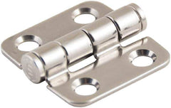 Made in USA - 1-1/2" Long x 1-1/2" Wide, Cabinet Hinge - 316 Stainless Steel, High Gloss Finish - Industrial Tool & Supply