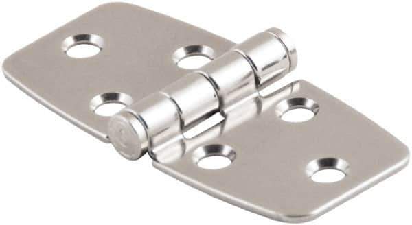 Made in USA - 2.44" Long x 3.07" Wide, Cabinet Hinge - 316 Stainless Steel, High Gloss Finish - Industrial Tool & Supply