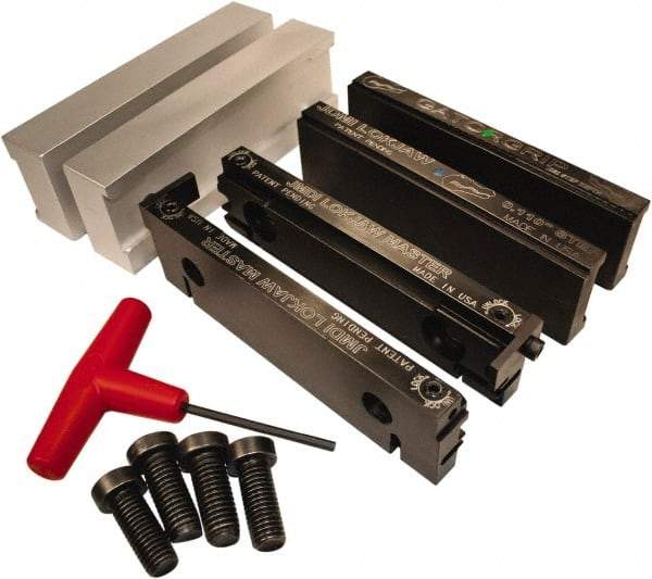Jet Machining - 6" Jaw Width, " Jaw Height, Standard Vise Jaw Sets - Hardened Steel - Industrial Tool & Supply