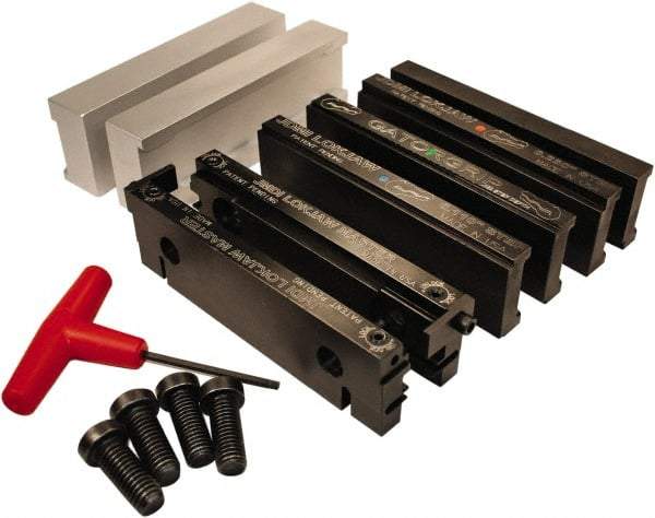 Jet Machining - 6" Jaw Width, " Jaw Height, Standard Vise Jaw Sets - Hardened Steel - Industrial Tool & Supply