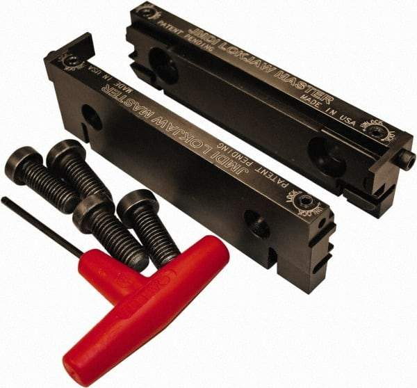 Jet Machining - 6" Wide x 1.71" High x 5/8" Thick, Flat/No Step Vise Jaw - Semi-Hard, Alloy Steel, Fixed Jaw, Compatible with 6" Vises - Industrial Tool & Supply