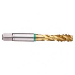 6-32 2B 3-Flute Cobalt Green Ring Semi-Bottoming 40 degree Spiral Flute Tap-TiN - Industrial Tool & Supply