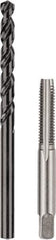 DeWALT - H to H Drill, M8x1.25 to M8x1.25 Tap, Hand Tap and Drill Set - Oxide Finish High Speed Steel Drills, Bright Finish Carbon Steel Taps, Taper Chamfer, 2 Piece Set - Exact Industrial Supply