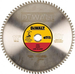 DeWALT - 12" Diam, 1" Arbor Hole Diam, 80 Tooth Wet & Dry Cut Saw Blade - Steel, Crosscutting Action, Standard Round Arbor - Industrial Tool & Supply