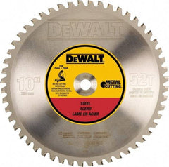 DeWALT - 10" Diam, 5/8" Arbor Hole Diam, 52 Tooth Wet & Dry Cut Saw Blade - Steel, Crosscutting Action, Standard Round Arbor - Industrial Tool & Supply