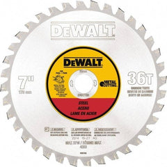 DeWALT - 7" Diam, 25/32" Arbor Hole Diam, 36 Tooth Wet & Dry Cut Saw Blade - Steel, Crosscutting Action, Standard Round Arbor - Industrial Tool & Supply