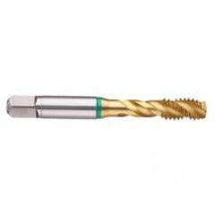 1-1/4-12 2B 4-Flute Cobalt Green Ring Semi-Bottoming 40 degree Spiral Flute Tap-TiN - Industrial Tool & Supply