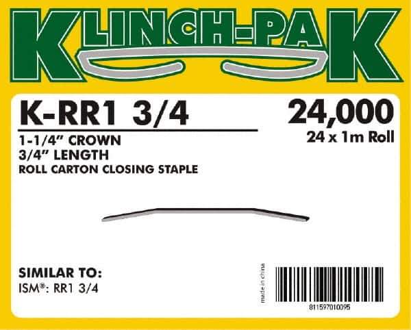 Klinch-Pak - 3/4" Long x 1-1/4" Wide, 0 Gauge Wide Crown Construction Staple - Steel, Copper Finish, Chisel Point - Industrial Tool & Supply