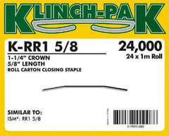 Klinch-Pak - 5/8" Long x 1-1/4" Wide, 0 Gauge Wide Crown Construction Staple - Steel, Copper Finish, Chisel Point - Industrial Tool & Supply