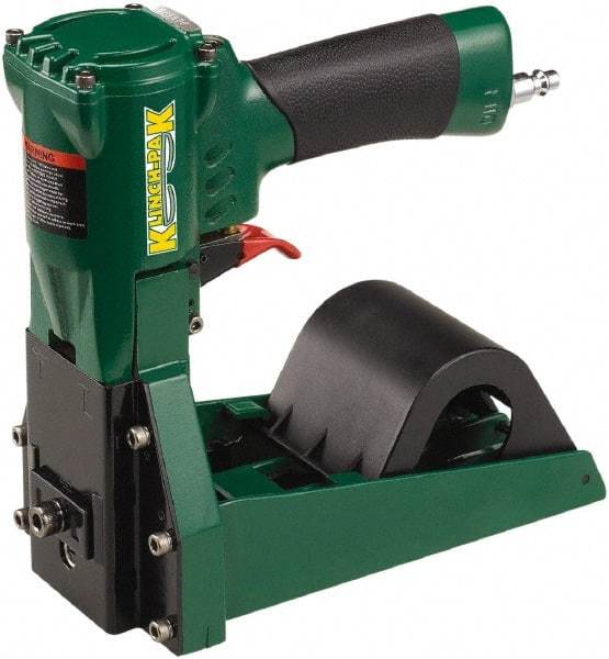 Klinch-Pak - Pneumatic Staple Gun - 1-1/4" Staples, 1000 Lb Capacity, Green, Aluminum - Industrial Tool & Supply