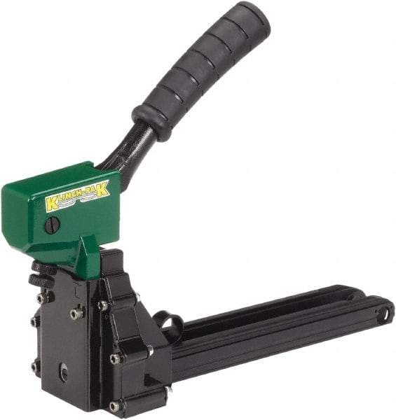 Klinch-Pak - Manual Staple Gun - 1-1/4" Staples, 100 Lb Capacity, Green, Aluminum - Industrial Tool & Supply