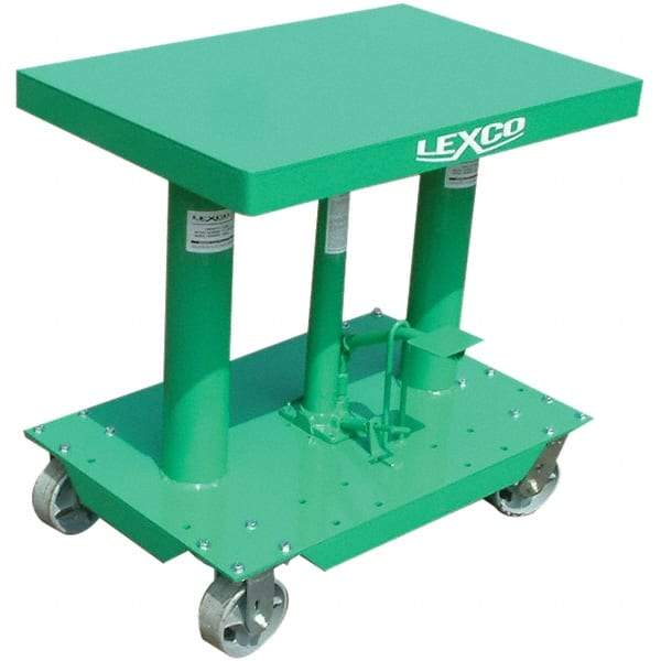 Wesco Industrial Products - 2,000 Lb Capacity Manual Hydraulic Post Lift Table - 30" to 48" Lift Height, 30" Platform Length x 20" Platform Width - Industrial Tool & Supply