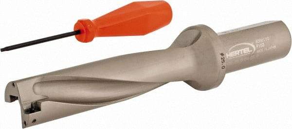 Hertel - 3-15/16" Max Drill Depth, 4xD, 63/64" Diam, Indexable Insert Drill - 2 Inserts, 63/64" Shank Diam, Straight Shank - Industrial Tool & Supply