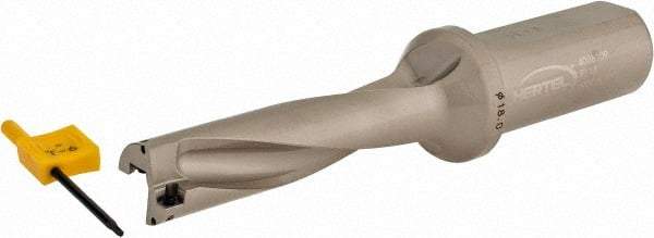 Hertel - 2.8346" Max Drill Depth, 4xD, 0.7087" Diam, Indexable Insert Drill - 2 Inserts, 63/64" Shank Diam, Straight Shank - Industrial Tool & Supply