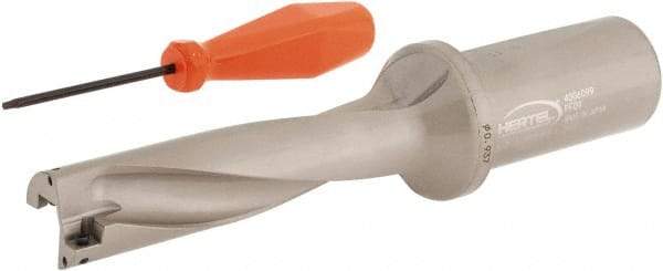 Hertel - 3-3/4" Max Drill Depth, 4xD, 15/16" Diam, Indexable Insert Drill - 2 Inserts, 1-1/4" Shank Diam, Straight Shank - Industrial Tool & Supply