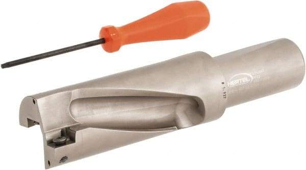 Hertel - 3-7/8" Max Drill Depth, 2xD, 1-15/16" Diam, Indexable Insert Drill - 2 Inserts, 1-1/2" Shank Diam, Straight Shank - Industrial Tool & Supply