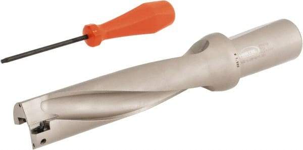 Hertel - 6" Max Drill Depth, 4xD, 1-1/2" Diam, Indexable Insert Drill - 2 Inserts, 1-1/2" Shank Diam, Straight Shank - Industrial Tool & Supply