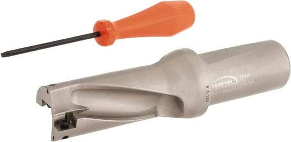 Hertel - 3" Max Drill Depth, 2xD, 1-1/2" Diam, Indexable Insert Drill - 2 Inserts, 1-1/2" Shank Diam, Straight Shank - Industrial Tool & Supply